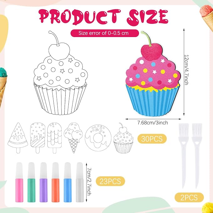 30 Sets Sand Art Kit Craft 30 Dessert Ice Cream Sand Art Pictures - Image 3