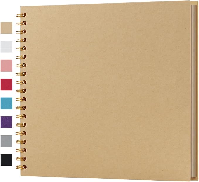 potricher 10 x 10 Inch DIY Scrapbook Album 40 Pages Hardcover Kraft Paper Scrap by potricher