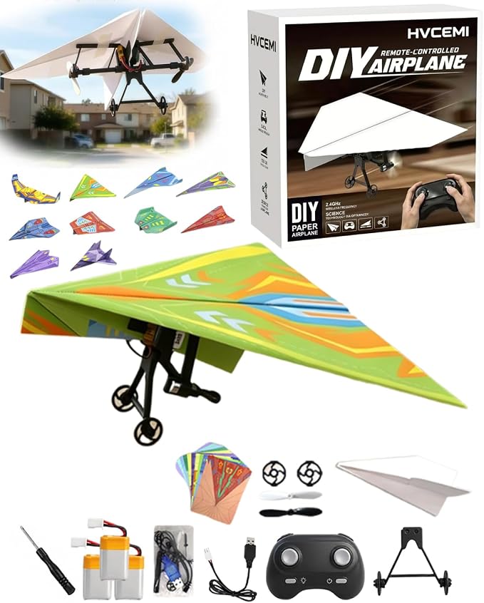 Rc Paper Airplane Motor Kit DIY Model Airplanes Launcher Construction Set by Hvcemi