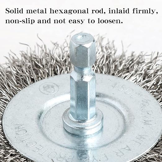 10pcs 2" Stainless Steel Wire Wheel Brushes Kit for Drill with 1/4-Inch Hex Shank