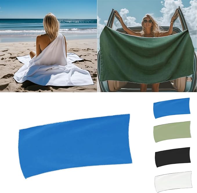 Magnetic Bath Towel, Outdoor Quick-Dry Sand-Resistant Beach Towel, 75"X35" Towel with Magnetic Closure, Super Absorbent Microfiber Towel for Travel,Swimming,Pool,Beach,Pool,Travel,Gym & Camping Blue