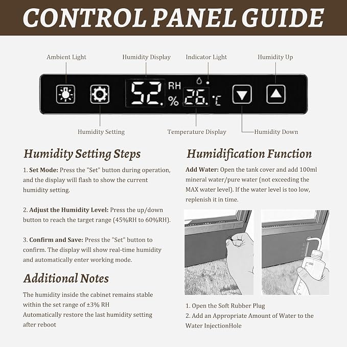 Guitar Display Case with Humidification & Constant Temperature, Smart Touch - Image 7