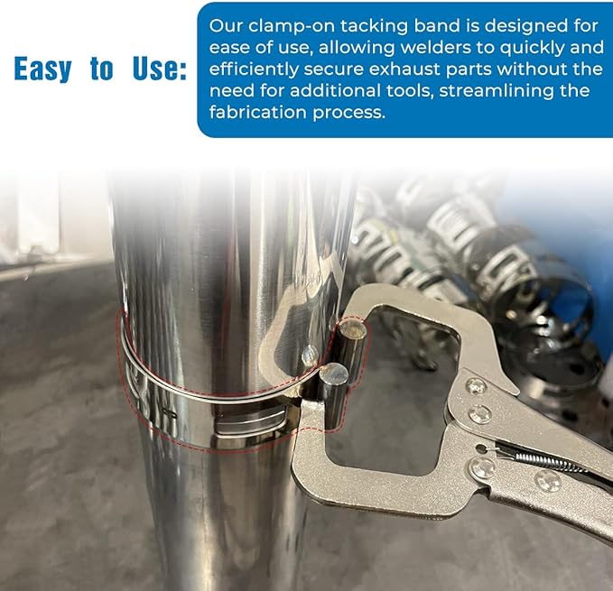 2.5" (63.5mm) Stainless Exhaust Tacking Band Clamp-On For Welding Fabrication