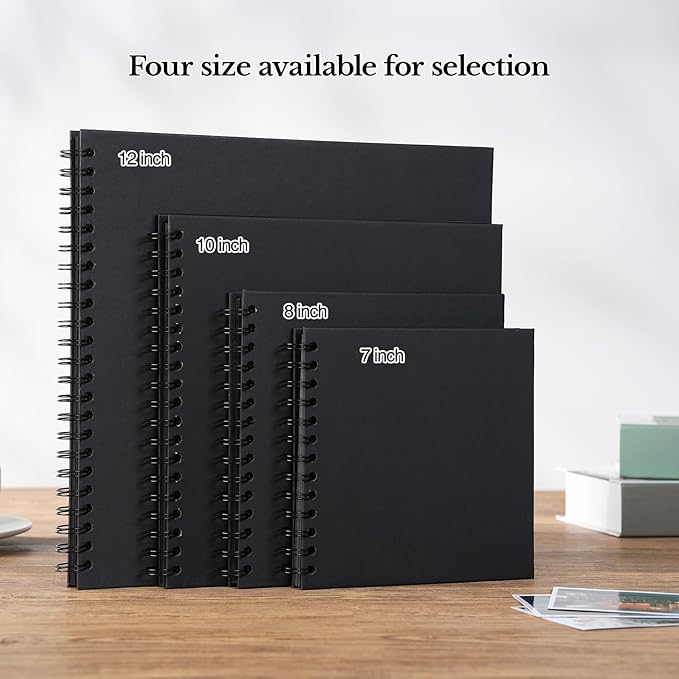 potricher 8 x 8 Inch DIY Scrapbook Album 40 Pages Hardcover Kraft Paper Scrap - Image 6