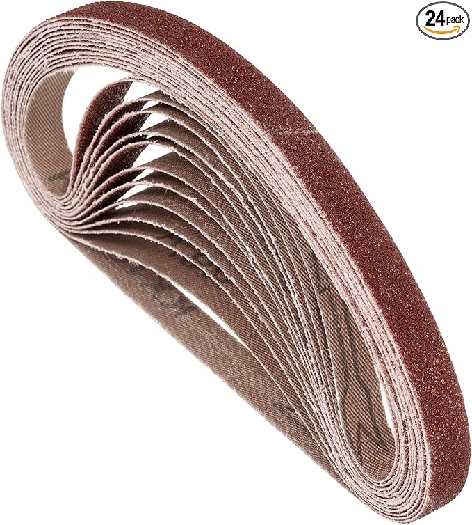 24 Pcs Sanding Belts 1/2 x 18 Inch 80 Grit Aluminum Oxide Abrasive Sandpaper for Belt Sander Metal Grinding Wood Working Weld Rust Removal
