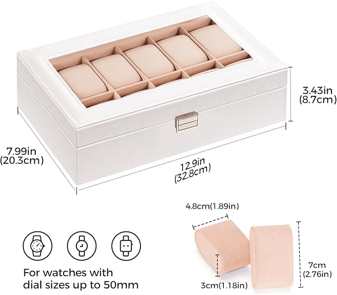ProCase Watch Box Organizer, 12 Slot Watch Display Case - Image 5