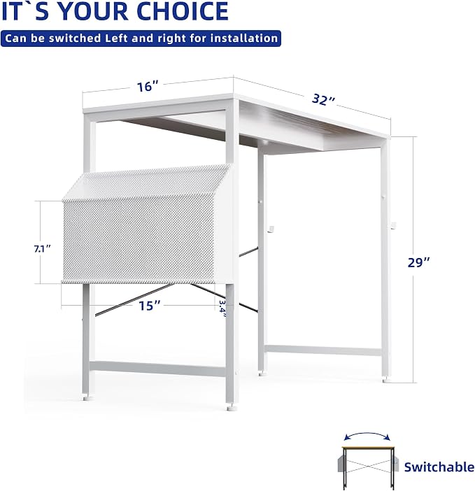 Pamray 32 Inch Computer Desk for Small Spaces - Image 3