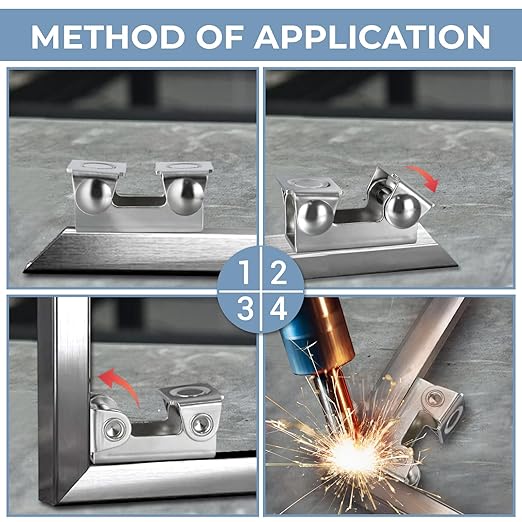 Magnetic V-Pads Kit (4-Piece) Strong Hand Tools for Welding & Woodworking Magnets On Both Pad Face & Bottom 2 X 12 lbs (2") + 2 X 18 lbs (2.2")