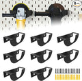 Black 8 Pack Heavy Duty Angle Grinder Wall Mount Bracket Holder for 5" Grinders - Wall Storage Rack with Tool Stand for Polishers & Grinding Accessories