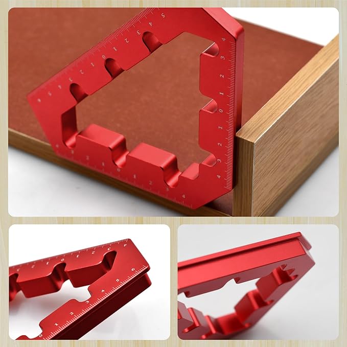 Clamping Squares For Woodworking 45/90 Degree Clamp Triangle Right Angle Clamp, 90 Degree Corner Clamp, Aluminum Alloy Red 6PCS