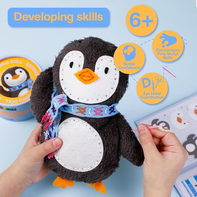 Avenir My First Sewing Kit for Kids Ages 6-8 Beginners | Learn to Sew Stuffed - Image 5
