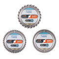 Luckyway 3-Pack 7-1/4 Inch 24T Framing & 40T Crosscutting & 60T Finish with 5/8 Inch Arbor TCT Circular Saw Blade for Cutting Wood