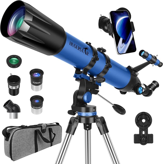 Telescope, Telescope for Adults High Powered, 90mm Aperture 800mm Professional by HUGERSTAR