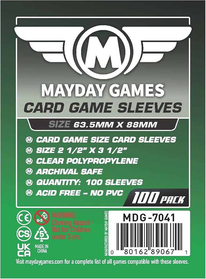 Mayday Games Standard Card Sleeves 63.5x88mm by MAYDAYGAMES
