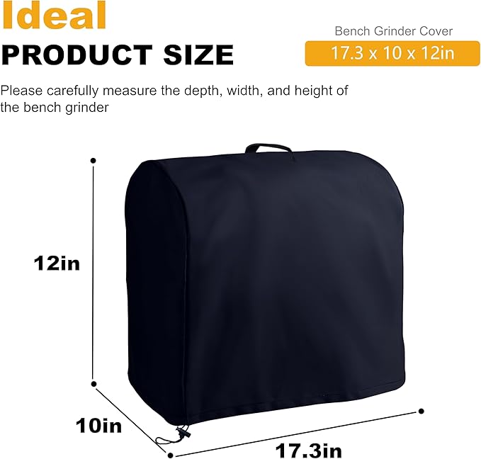 Machine cover for DEWALT DW758 8-inch/DW756 6-inch bench grinder, High density waterproof oxford cloth,Keep dust off and protect your bench grinder. (8-inch)