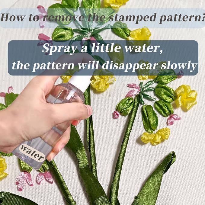 FONNUY Embroidery Kit for Beginners，3D Plants Flowers Pre-Stamped Pattern Kits - Image 6