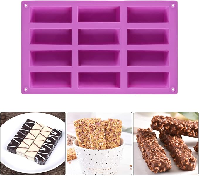 Palksky (2 Pack 12 Cavity Medium Narrow Silicone Rectangle Molds/Molds/Protein - Image 4