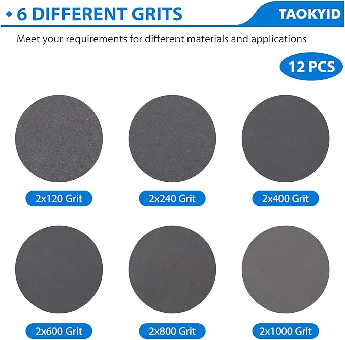 Taokyid 12 Pack 2 x 48 Inch Silicon Carbide Sanding Belts, 2 Each of 120 240 400 600 800 1000 Grits 2x48 Inch Belt Sandpaper For Knife Sharpening and Metalworking, 2x48 Sander Belt