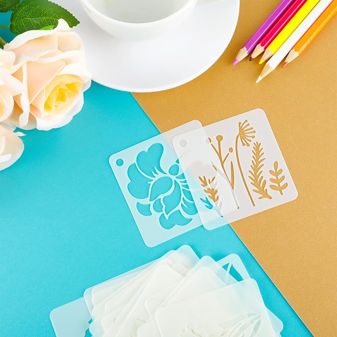Ymapinc 20 Pcs 2.95 Inch Flower Stencils - Image 7