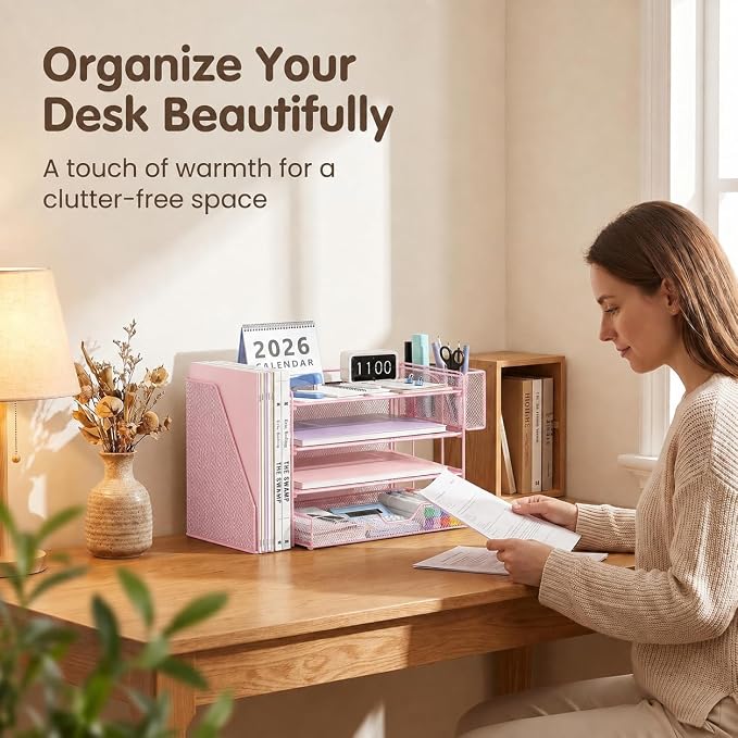 OPNICE Desk Organizer, 4-Tier Desktop File Organizer - Image 3