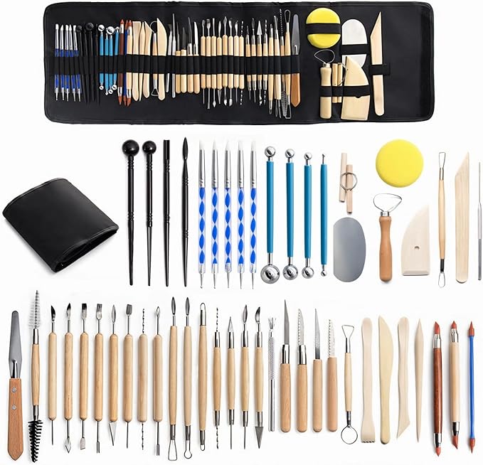 Clay Tools 52PCS Pottery Tools Clay Sculpting Tools Polymer Clay Tools Kit by WALTERT+W