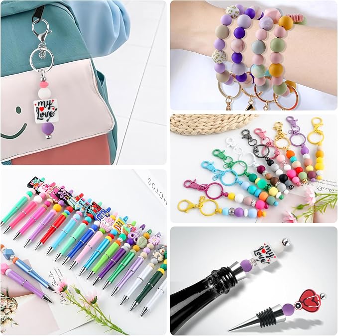 150Pcs 12mm Silicone Beads for Keychain Making and Bracelet Making, 30 Colors - Image 3