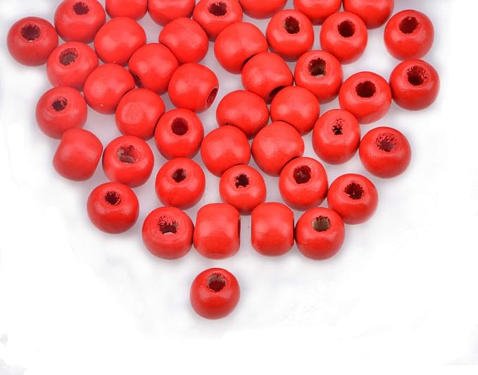 AD Beads Wood Spacer Loose Wooden Craft Beads Big Hole Beads Assorted - Image 2