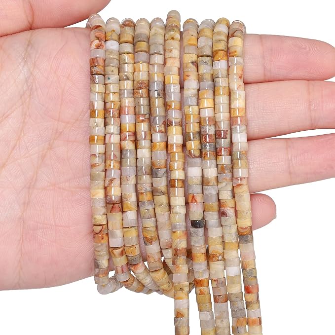 150Pcs 4×2mm Natural Crazy Lace Agate Spacer Stone Beads by Nitopupu