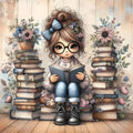 Girl Cross Stitch Kits for Adults Beginner, Book Flower Counted Cross Stitch by Unknown