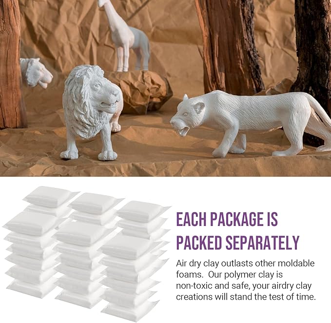 CALPALMY Air Dry Foam Clay, 360g White Moldable Soft Clay - Image 6