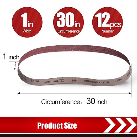 24 Pcs 1/2x18 Inch Sanding Belts, Replacement Knife Sharpener Sanding Belt Kit for Work Sharp Knife Tool Sharpener 60/80/120/180/240/400 Assorted Grits Sanding Belts for Belt Sander