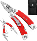 HANSHI G10 Handle Multitool Pliers with YG10 Tungsten Steel Replaceable Wire Cutters 12 in 1 Multi Tool Pocket Knife with Safety Lock,Saw,Bottel Opener for Camping,Survival with Nylon Sheath (red)