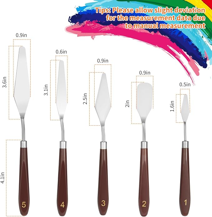 5pcs Palette Knife, Stainless Steel Spatula Palette Knife set, Pallet Knife - Image 3