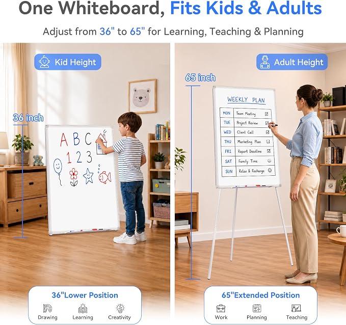 Maxtek Easel Whiteboard 36 x 24 in, Stand Tripod - Image 3