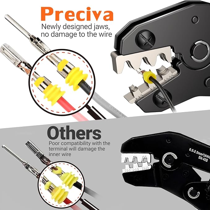 880Pcs 41 Sets Waterproof Automotive Electrical Connectors Electrical Wire Connectors Plug Kit 1/2/3/4/5/6 Pin Waterproof Connectors with Ratchet Crimping Tool for Car Truck Motorcycle Boat Marine