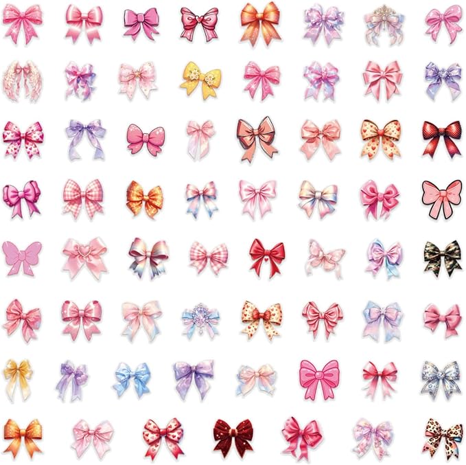 60 Pcs Clear PET Bowknot Stickers - Image 7