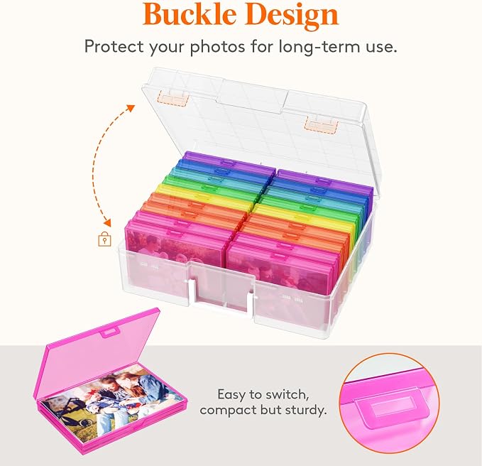 Lifewit 18 Pcs Photo Storage Box, Photo Albums 4x6 Pictures, Acid-Free - Image 6