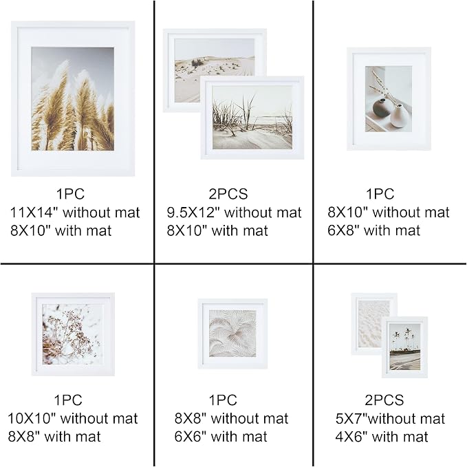 ArtbyHannah Gallery Wall Frame Set, 8 Pack Picture Frames Collage Wall Decor - Image 5