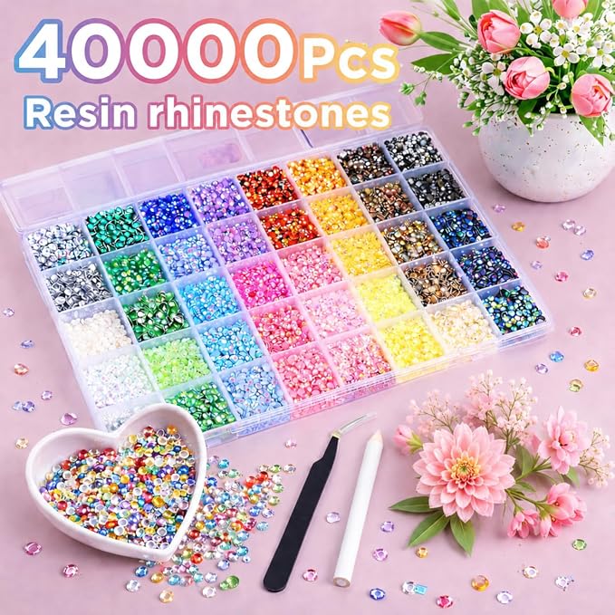 40000Pcs 40 Colors Jelly Rhinestones - Image 2