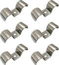 6pcs 20mm(7/9 inch) Double Line Clamp Heavy Duty 1 Hole Conduit Strap 304 Stainless Steel M-Type Pipe Strap For Wire Pipe Cord Installation