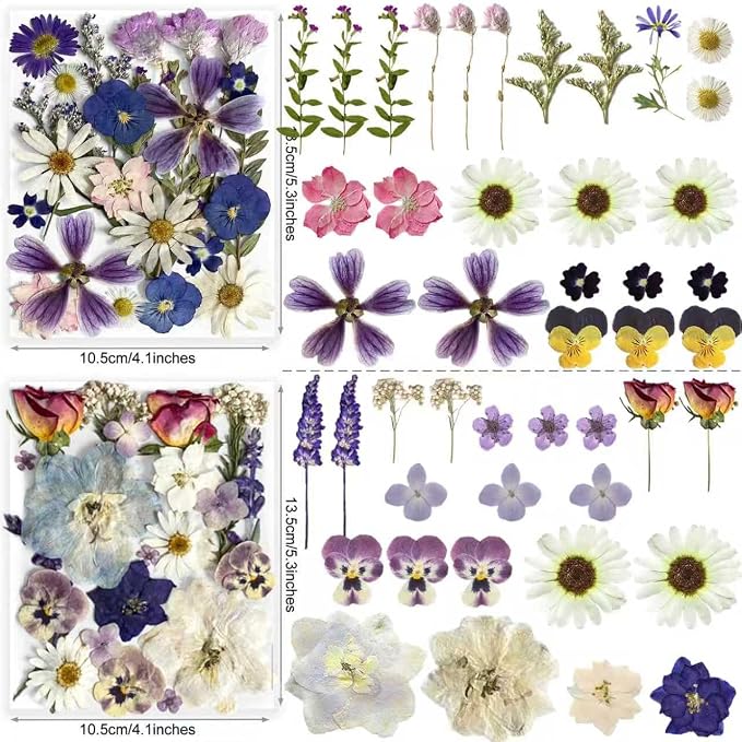 Purple Pressed Flowers 88Pcs Real Natural Dried - Image 3