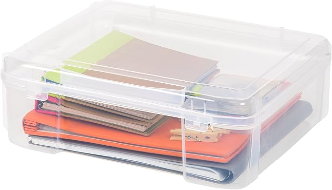 IRIS USA Fits 12" x 12" Paper, Thick Portable Plastic Scrapbook Project Case by IRISUSA