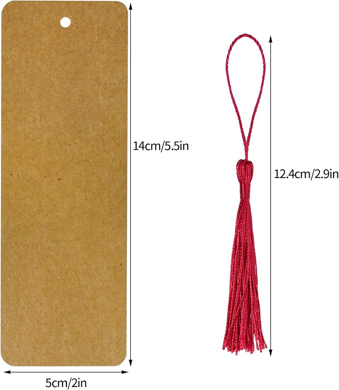 choyaxo 120 Pcs Kraft Paper Blank Bookmarks - Image 2