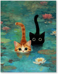 RLTXBUK Cat Cross Stitch Kits, Whimsical Monet Inspired Floral Black Orange Cat by Unknown