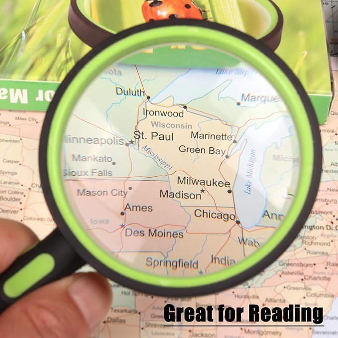 Ocim 2 Pack Magnifying Glass, 75mm 10X Handheld Shatterproof Magnifier Lens - Image 6