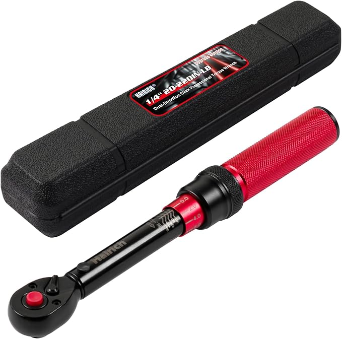 1/4-Inch Torque Wrench, Dual-direction Small Torque Wrench 20-220in.lb/2.3-24.9Nm, 72 tooth High Precision Professional with Dual Range Scales