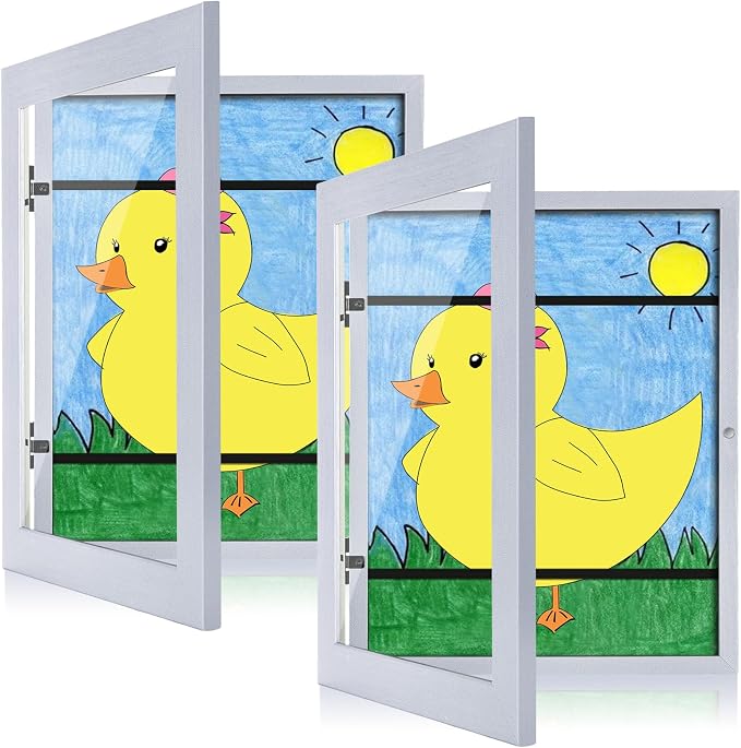 Kids Art Frames, 8.5x11 Front Opening Kids Artwork Frames Changeable, Light by GULETHUN