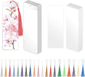 80 Pack Paper Bookmarks with Sleeves & Tassels, Blank White Cardstock Bookmarks by BLISSIQUEE