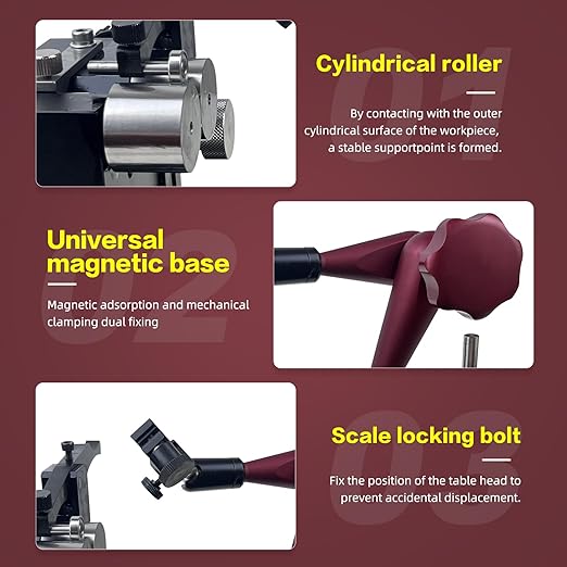 Concentricity Tester, Coaxiality Measuring Instrument, Measuring Dia 3-35mm, Length 102mm, Precision Resolution 0.002mm, with A Two Measuring Stand and an Sliding Guide Rail