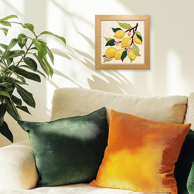 INFUNLY Lemon Flower Punch Needle Embroidery Kits Lemon Branch DIY Punch Needle - Image 4